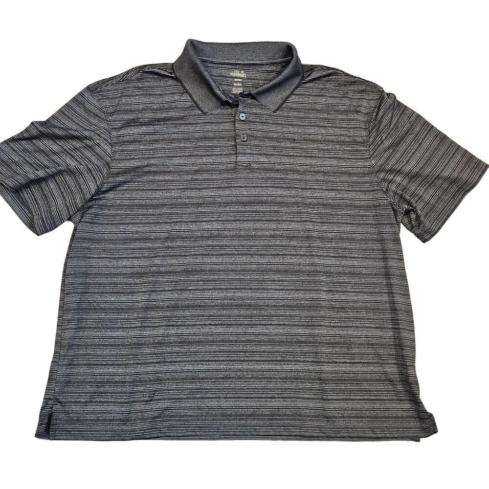 Hagar Cool 18 Men's Striped Bluish Green Short Sleeve Golf Polo Shirt Size XL